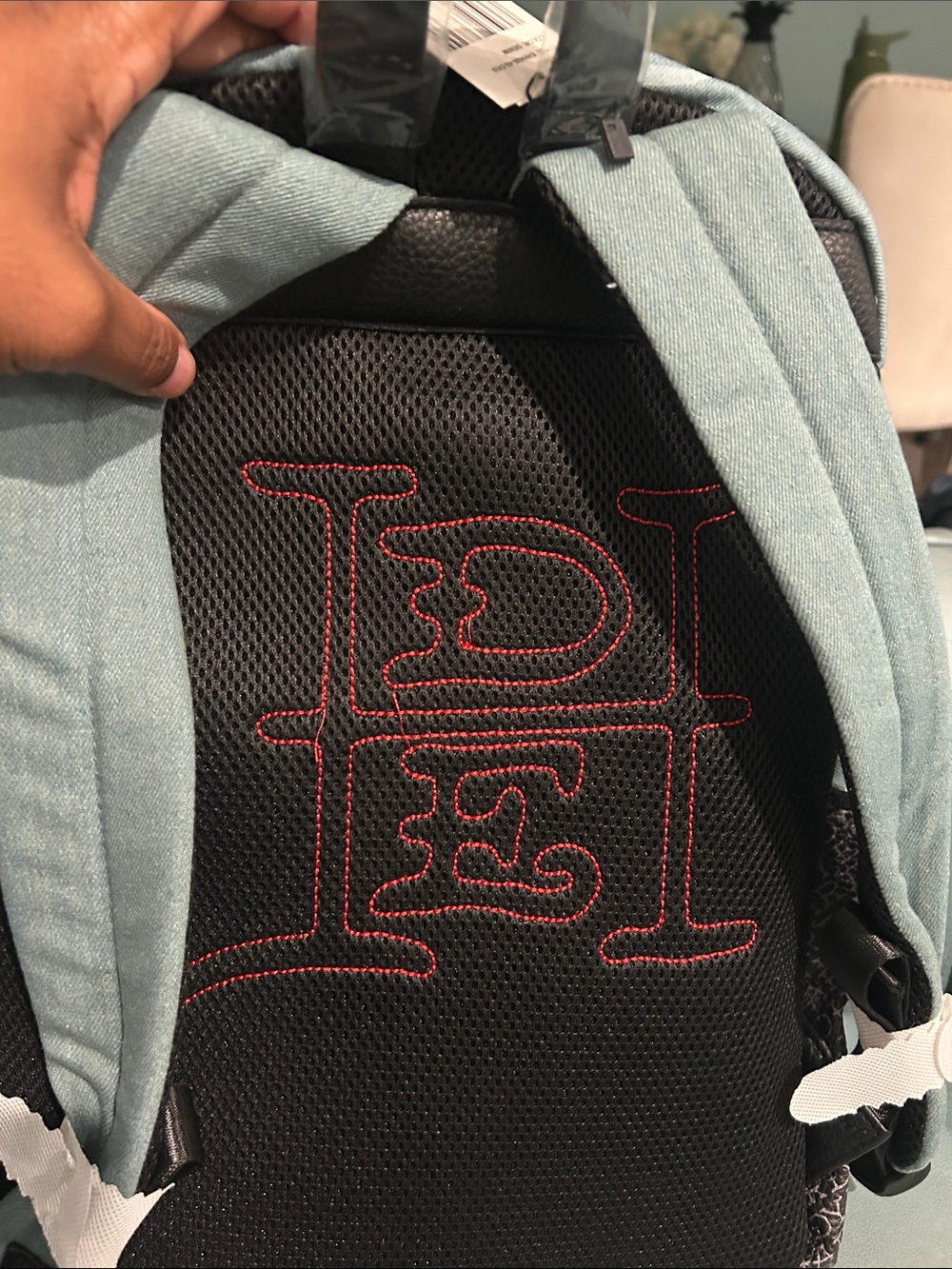 Ed Hardy Teal Graphic Eagle Backpack with Maroon Logo - Picture 6 of 8